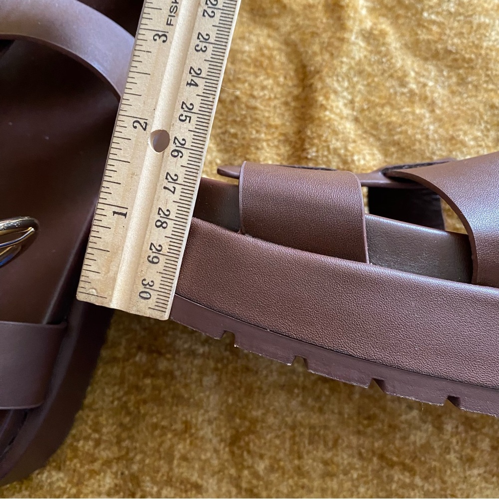 Grunge 90’s Torrid Brown Flatform Gladiator Fisherman Sandals, Size 10 X Wide - Picture 6 of 12